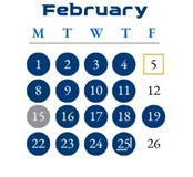 District School Academic Calendar for Centennial Elementary School for February 2027