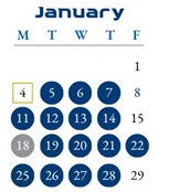 District School Academic Calendar for Centennial Elementary School for January 2027