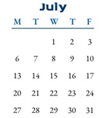 District School Academic Calendar for Centennial Elementary School for July 2026