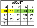 District School Academic Calendar for Napa Valley Alternative School for August 2026