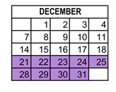 District School Academic Calendar for Napa Valley Alternative School for December 2026