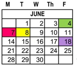 District School Academic Calendar for Napa Valley Alternative School for June 2027