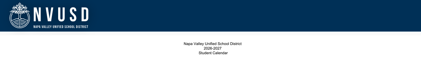 District School Academic Calendar for Napa Valley Alternative School