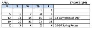 District School Academic Calendar for Bicentennial Elementary School for April 2027