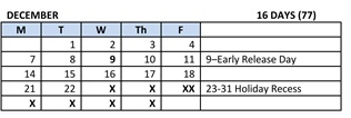 District School Academic Calendar for Bicentennial Elementary School for December 2026