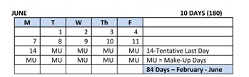 District School Academic Calendar for Bicentennial Elementary School for June 2027