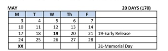 District School Academic Calendar for Bicentennial Elementary School for May 2027