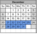 District School Academic Calendar for Greene (leroy F.) Middle for December 2026