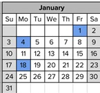 District School Academic Calendar for Greene (leroy F.) Middle for January 2027
