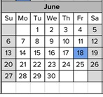District School Academic Calendar for Greene (leroy F.) Middle for June 2027