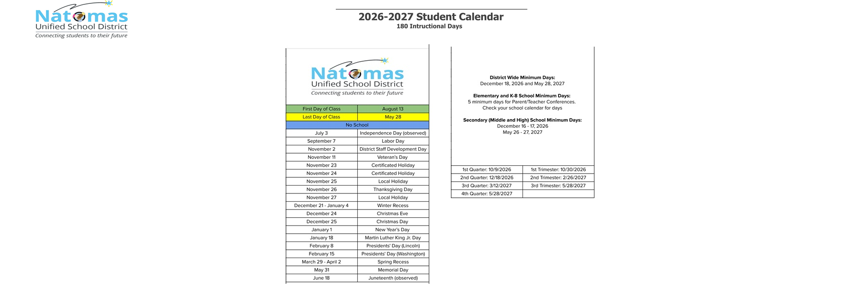 District School Academic Calendar Key for Greene (leroy F.) Middle