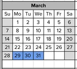 District School Academic Calendar for Greene (leroy F.) Middle for March 2027