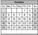 District School Academic Calendar for Greene (leroy F.) Middle for October 2026