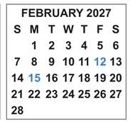 District School Academic Calendar for Alcova Elementary for February 2027