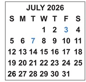 District School Academic Calendar for Alcova Elementary for July 2026