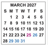 District School Academic Calendar for Alcova Elementary for March 2027