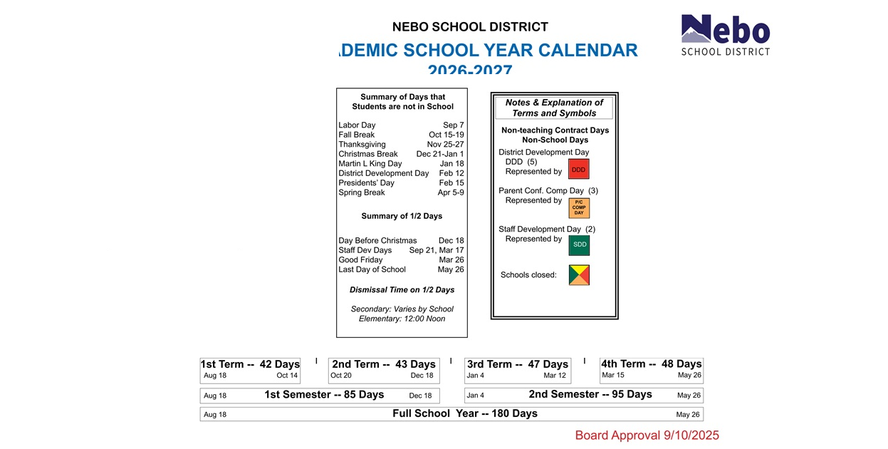 District School Academic Calendar Key for Springville High