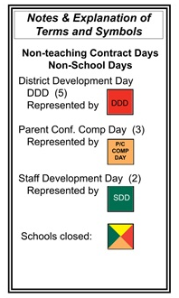 District School Academic Calendar Legend for Springville High