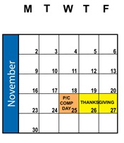 District School Academic Calendar for Springville High for November 2026