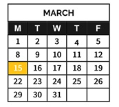 District School Academic Calendar for Emanuele (guy JR.) Elementary for March 2027