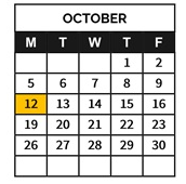 District School Academic Calendar for Emanuele (guy JR.) Elementary for October 2026