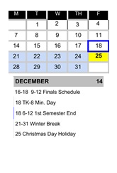 District School Academic Calendar for Bridgepoint High (CONT.) for December 2026