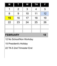 District School Academic Calendar for Bridgepoint High (CONT.) for February 2027
