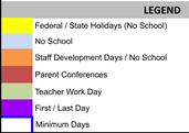 District School Academic Calendar Legend for Bridgepoint High (CONT.)