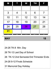 District School Academic Calendar for Bridgepoint High (CONT.) for May 2027