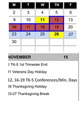 District School Academic Calendar for Bridgepoint High (CONT.) for November 2026