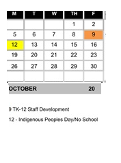 District School Academic Calendar for Bridgepoint High (CONT.) for October 2026