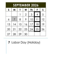 District School Academic Calendar for DR. J. Michael Mcgrath Elementary for September 2026