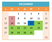 District School Academic Calendar for Newman-crows Landing Independent Study for December 2026