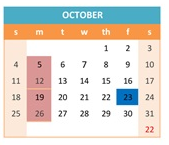 District School Academic Calendar for Newman-crows Landing Independent Study for October 2026