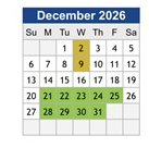 District School Academic Calendar for Niles North High School for December 2026