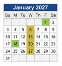 District School Academic Calendar for Niles North High School for January 2027