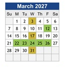 District School Academic Calendar for Niles North High School for March 2027