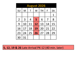 District School Academic Calendar for Noblesville High School for August 2026