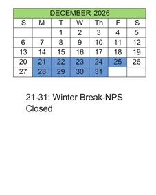 District School Academic Calendar for Northside Middle for December 2026