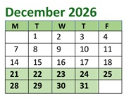 District School Academic Calendar for Spring Mountain Elementary School for December 2026