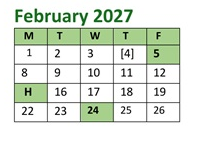 District School Academic Calendar for Spring Mountain Elementary School for February 2027