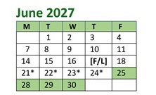 District School Academic Calendar for Spring Mountain Elementary School for June 2027