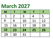 District School Academic Calendar for Spring Mountain Elementary School for March 2027