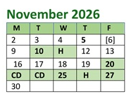 District School Academic Calendar for Spring Mountain Elementary School for November 2026