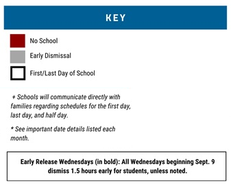 District School Academic Calendar Legend for Canyon Park Jr High