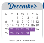District School Academic Calendar for Clark High School for December 2026