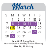 District School Academic Calendar for Clark High School for March 2027