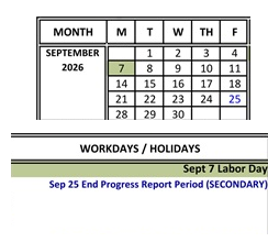 District School Academic Calendar for Marin School Of Arts And Technology for September 2026
