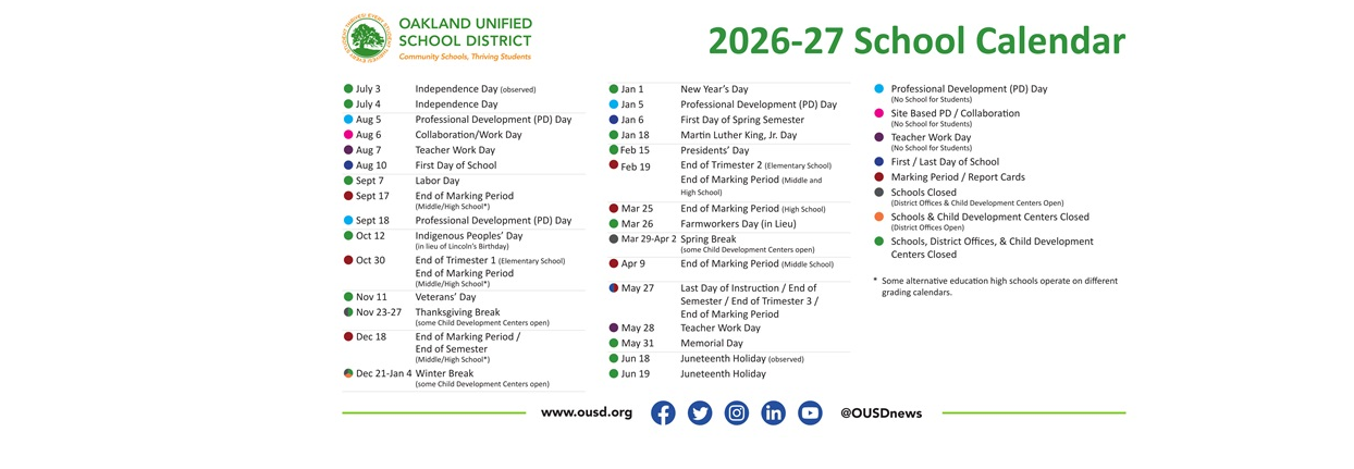 District School Academic Calendar Key for Lighthouse Community Charter