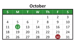 District School Academic Calendar for Lighthouse Community Charter for October 2026